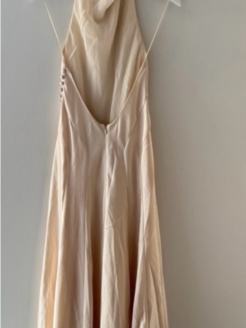 Reformation Ivory Bias-Cut Halter Wedding Gown - Picture 7 of 9